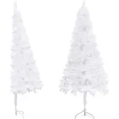 Syfax Künstlicher Eck-Weihnachtsbaum Weiß 240 cm PVC