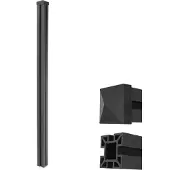 Mendler WPC-Pfosten Sarthe-WPC-Zaun, Pfeiler Pfahl, Stecksystem 240cm, anthrazit