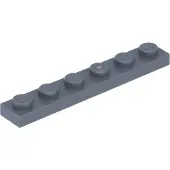 LEGO 1x6 Platte 3666 - 50 Stück Dunkelgrau