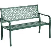 Outsunny 2-Sitzer Parkbank mit Blumenmuster Gartenbank für Garten max. 240 kg