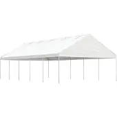 Syfax Pavillon mit Dach Weiß 11,15x5,88x3,75 m Polyethylen