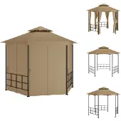 vidaXL Pavillon mit Seitenwänden 3,1x2,7 m Taupe - Pavillons & Partyzelte