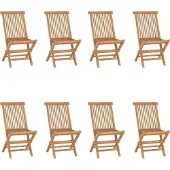 Syfax Klappbare Gartenstühle 8 Stk. Massivholz Teak