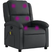 Syfax Massagesessel Relaxsessel Echtleder Schwarz