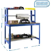 Simon Rack SIMONWORK BT4 1500 BLUE/WOOD Werkbank ohne Parafuses