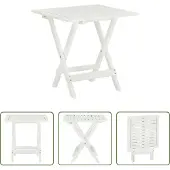 The Living Store Bistrotisch Weiß 46x46x47 cm Massivholz Akazie