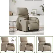 The Living Store Relaxsessel Elektrisch Cappuccino-Braun Kunstleder