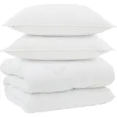 vidaXL Winterbettdecke mit Kissen 3 Stk. Weiß Mikrofaser