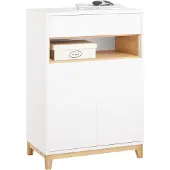 SoBuy Sideboard Küchenschrank Kommode Flurschrank Buffet Küchekommode Aufbewahrungsschrank Weißnatur BHT ca. 60x85x34cm FSB97-WN