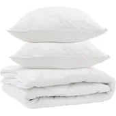 vidaXL Ganzjahresbettdecke mit Kissen 3 pcs Weiß Mikrofaser