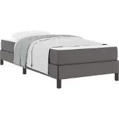 Syfax Bettrahmen mit Matratze Grau 100 x 200 cm Stoff