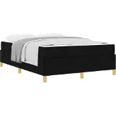 Syfax Bettrahmen mit Matratze Schwarz 140 x 190 cm Stoff