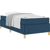 Syfax Bettrahmen mit Matratze Blau 90 x 200 cm Stoff