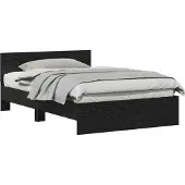 Syfax Bettrahmen Schwarz Eichen-Optik 193 x 125 x 70 cm Holzwerkstoff