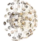 Globo Lighting Wandleuchte Metall verchromt, K9 Kristalle rauchfarben, klar, ø: 400mm, AL: 225mm, inkl. 6x G9 LED 3.5W 230V, 350lm Source, 350lm Output, 3000K, LED Leuchtmittel inkl. 10676