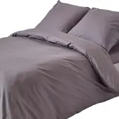 Homescapes Bettwäsche Set anthrazit, Fadendichte 200, 240 x 220 cm
