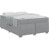 Syfax Bettrahmen mit Matratze Hellgrau 160 x 200 cm Stoff