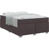 Syfax Bettrahmen mit Matratze Dunkelbraun 140 x 200 cm Stoff