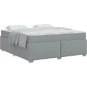 Syfax Bettrahmen mit Matratze Hellgrau 180 x 200 cm Stoff