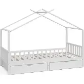 VitaliSpa Hausbett Franka Weiß 90x200 cm mit 2 Schubladen, Model 40400