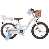 Volare Blossom Kinderfahrrad - Mädchen - 16 Zoll - Weiss - Zwei Handbremsen