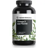 Natural Elements Omega 3 – 180 Kapseln 2000mg Fischöl/Tagesdosis Triglycerid-Form mit EPA & DHA 241 g