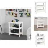 vidaXL Werkbank Weiß 78,5x50x80 cm Massivholz Kiefer - Werkbänke