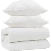 vidaXL Decke mit Kissen mit Kissen 3 stk. Weiß Mikrofaser