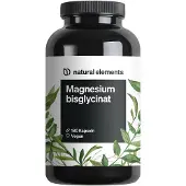 Natural Elements Magnesiumbisglycinat – Chelatiertes Magnesium 180 Kapseln 300mg Magnesium/Tag 156 g