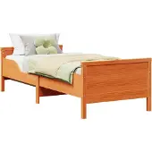Syfax Bettrahmen mit Kopfteil Wachsbraun 80 x 200 cm Holzwerkstoff