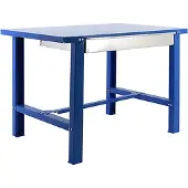 Proregal Werkbank BUFFALO METAL mit Schublade | HxBxT 83x150x73cm | Traglast 600kg | Blau