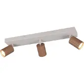 TRIO Lighting Deckenstrahler Soka, braun/grau, Länge 50 cm, Metall, 3-flg. dimmbar, braun / rost, für Wohn- / Esszimmer, Metall, Modern, Strahler