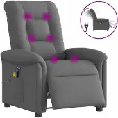 Syfax Massagesessel Elektrisch Dunkelgrau Stoff