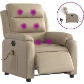Syfax Massagesessel Elektrisch Cappuccino-Braun Kunstleder