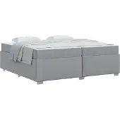Syfax Bettrahmen mit Matratze Hellgrau 200 x 200 cm Stoff