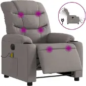 Syfax Massagesessel Elektrisch Taupe Stoff