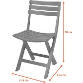 Spetebo Klappstuhl aus stabilem Kunststoff - grau - 042980690