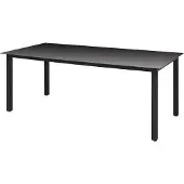 Syfax Gartentisch Schwarz 190x90x74 cm Aluminium und Glas