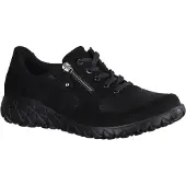 Waldlaufer Havy H89001-001 Orthotritt - Damenschuhe Bequeme Schnürschuhe, Schwarz, leder/textil (denver kaleido-stretch)