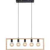 Rabalux 2294 Pendelleuchte 5 Spots Indigo, E27, schwarz-braun, Skandinavisch