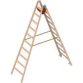 Layher 1053 Holzstehleiter nach Ö-Norm Z1501 2x10 Sprossen