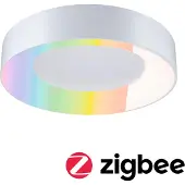 Paulmann Smart LED-Deckenlampe Casca, weiß Ø 40 cm RGBW IP44 dimmbar, weiß / opal, für Wohn- / Esszimmer, Metall, Modern, Deckenlampe