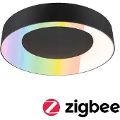 Paulmann Smart LED-Deckenlampe Casca schwarz Ø40cm RGBW IP44 Casca, dimmbar, schwarz, für Wohn- / Esszimmer, Metall, Modern, Deckenlampe
