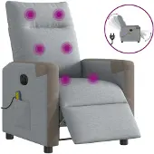 Syfax Massagesessel Elektrisch Hellgrau Stoff