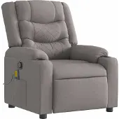 Syfax Massagesessel aus Stoff in Taupe mit manueller Liegefunktion und Vibrationsfunktion, 77x99x93 cm