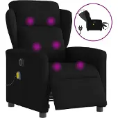 Syfax Massagesessel Elektrisch Schwarz Stoff