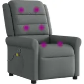 Syfax Massage-Relaxsessel, Stoff, Dunkelgrau