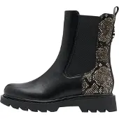 Tamaris Damen Stiefelette black Snake ohne Verschluss vegan 1-25411-45, Größe:39 EU, Farbe:Schwarz