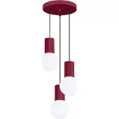 Sollux Pendelleuchte HALO 3P burgunderrot 3xG9 8W Aluminium/Glas 125x25x25cm