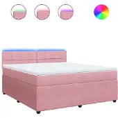 Syfax Boxspringbett mit Matratze Rosa 180x200 cm Samt